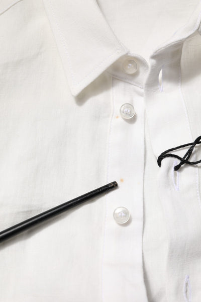 White DG Crown Embellish Dress Formal Shirt