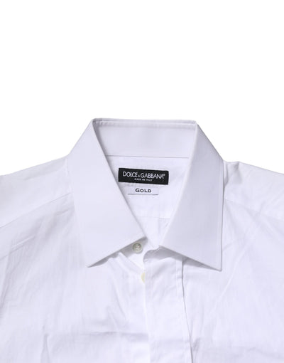 White Cotton GOLD Long Sleeves Formal Shirt