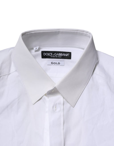 White GOLD Long Sleeves Dress Formal Shirt