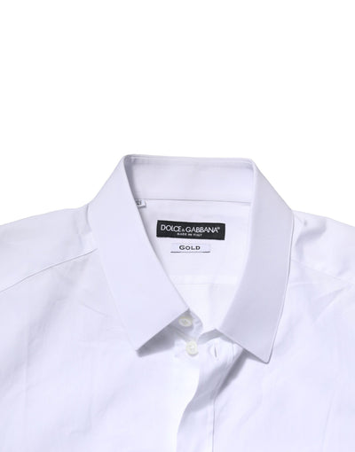 White Cotton Long Sleeves GOLD Formal Shirt