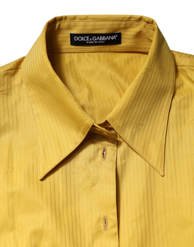 Mustard Collared Short Sleeves Blouse Top