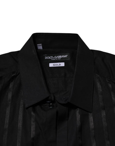 Black GOLD Long Sleeves Men Formal Dress Shirt