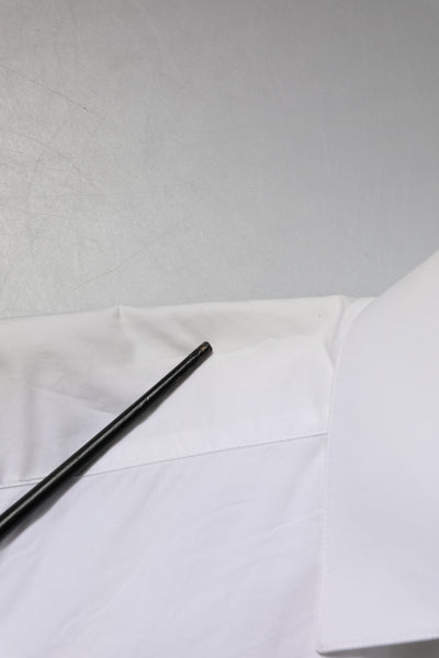 White Cotton GOLD Long Sleeves Dress Shirt