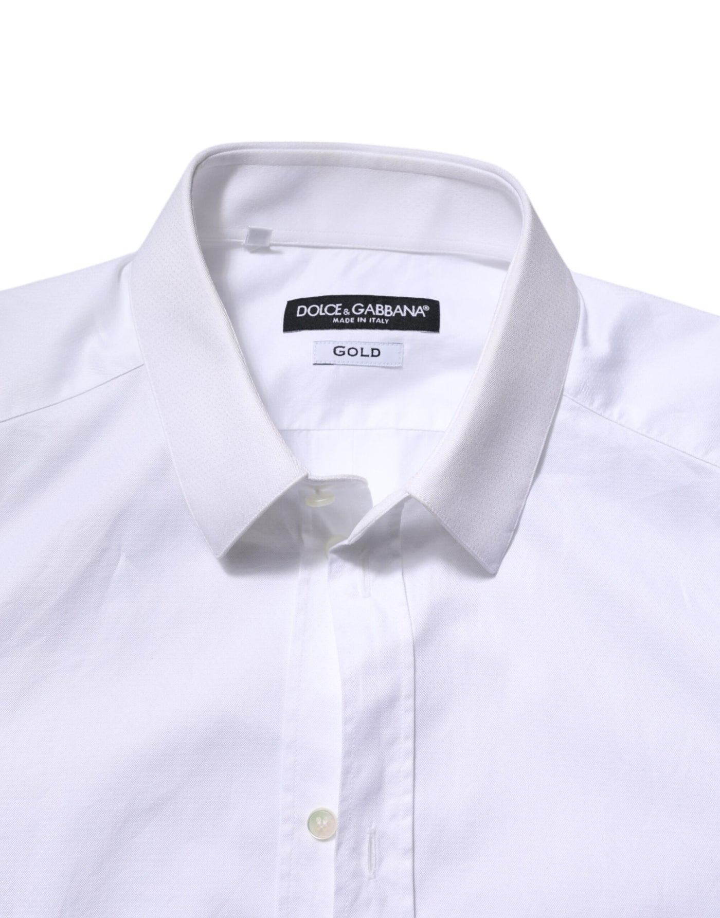 White Cotton GOLD Long Sleeve Men Dress Shirt
