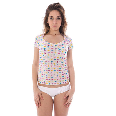 White Nylon Women T-Shirt