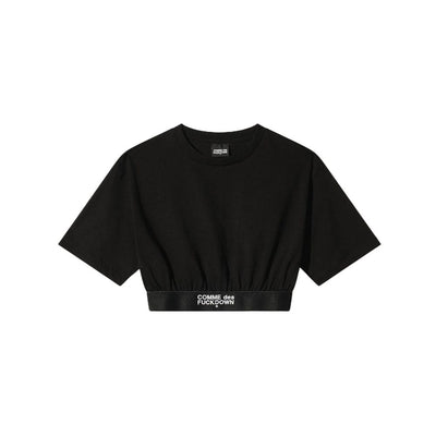 Black Cotton Women T-Shirt