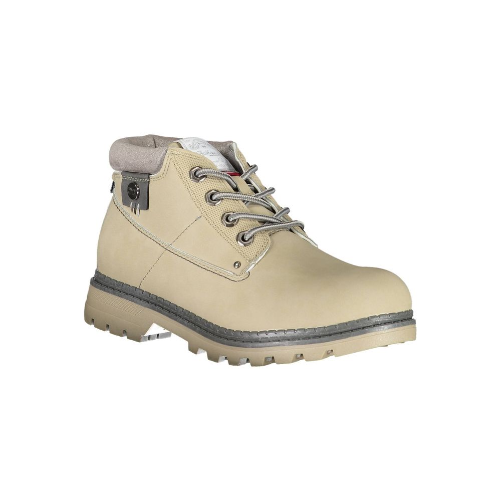 Beige Polyester Women Boot