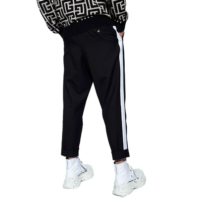 Black Cotton Men Trousers