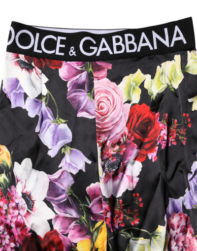Multicolor Floral Legging Stretch Waist Pants