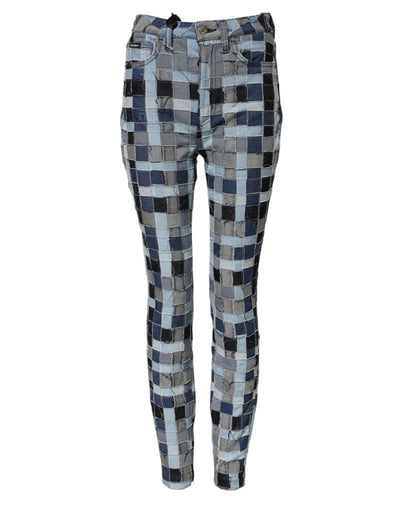 Multicolor Patchwork Skinny Denim Jeans