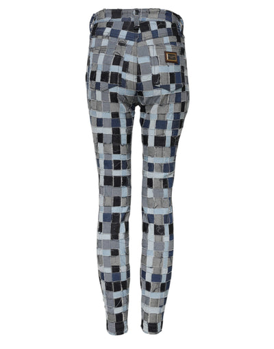 Multicolor Patchwork Skinny Denim Jeans