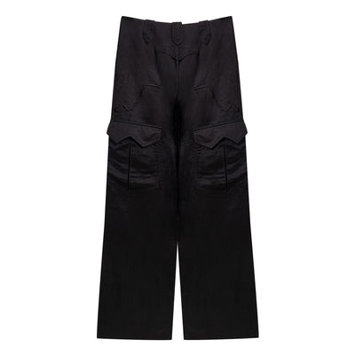 Black Viscose Cargo Pant