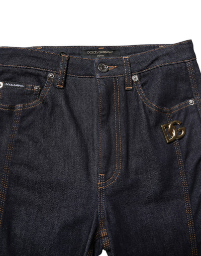 Black Cotton Mid Waist Bootcut Denim Jeans