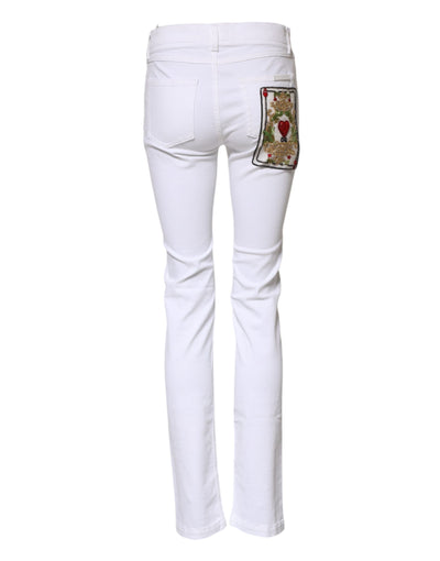 White GRACE Mid Waisted Skinny Denim Jeans