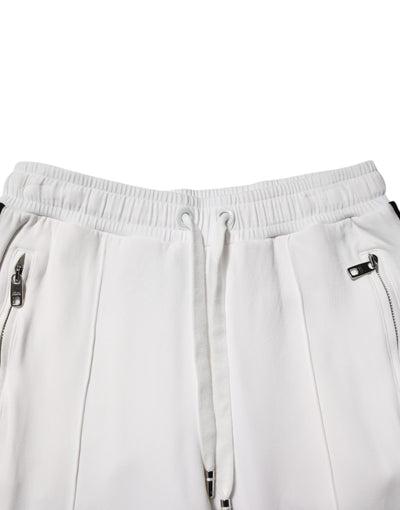 White Viscose Jogger Sweatpants Pants