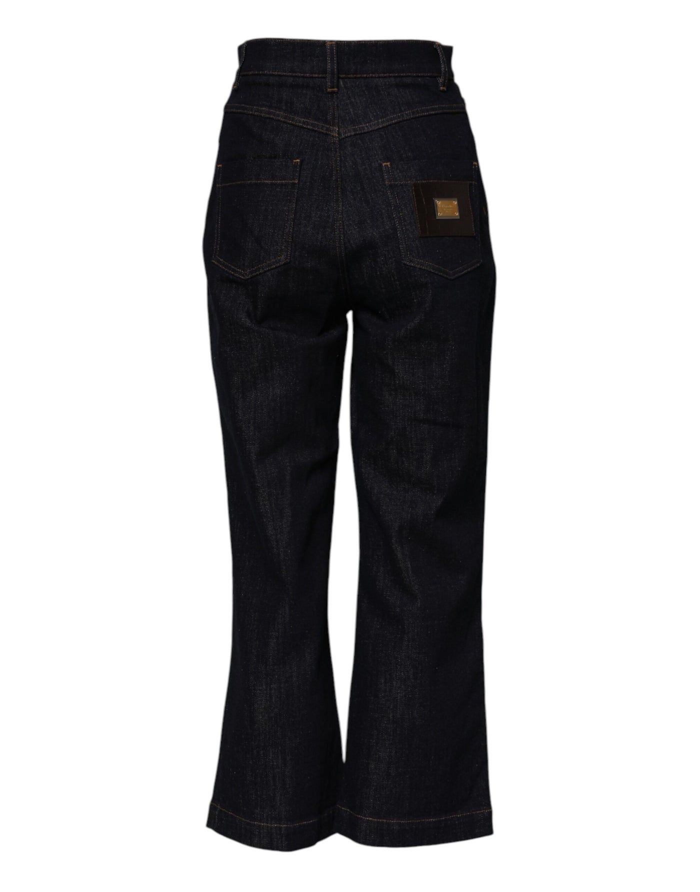 Blue Cotton High Waisted Flared Denim Jeans