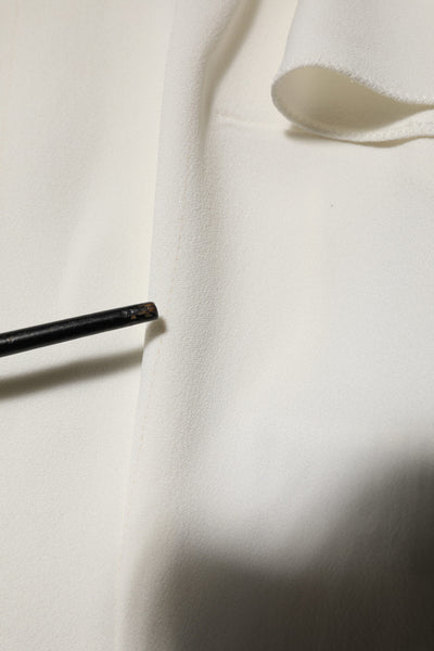 White Round Neck Short Sleeves Blouse Top