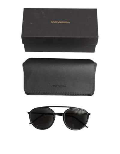 Black Metal Frame Round DG2276 Eyewear Shades Sunglasses