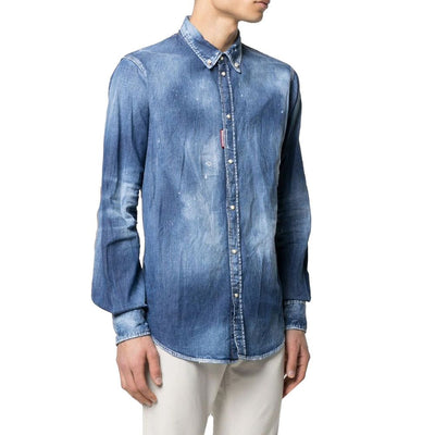Distressed Effect Denim Shirt