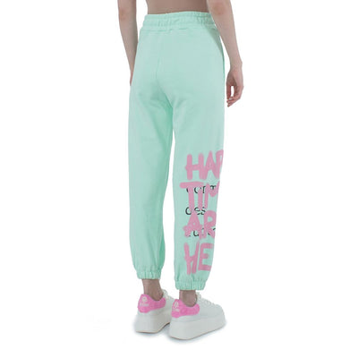Green Cotton Women Trouser