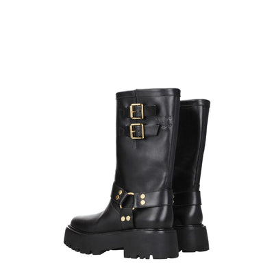 Gold Leather Ankle Boots