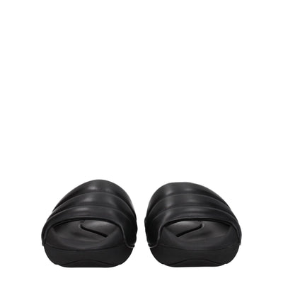 Black Leather Slippers Sandals