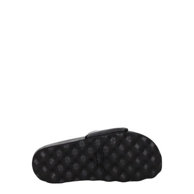Black Leather Slippers Sandals