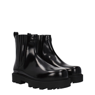 Black Leather Ankle Boots