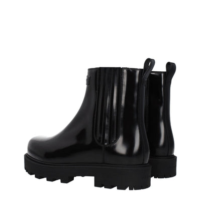 Black Leather Ankle Boots