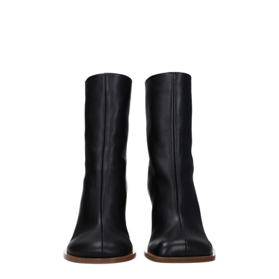 Black Leather Ankle Boots