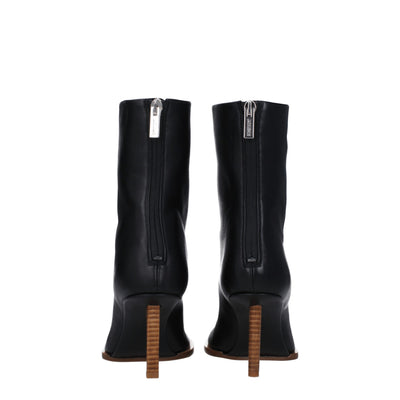 Black Leather Ankle Boots