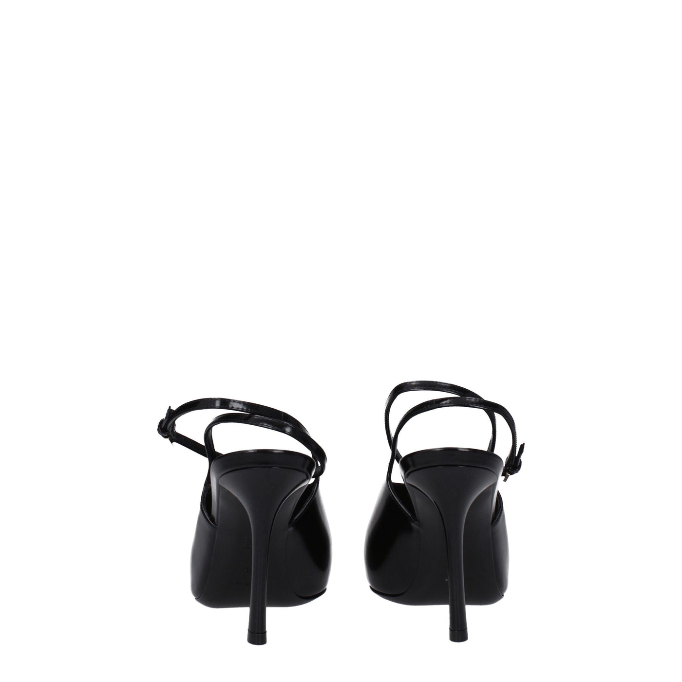 Black Leather High Heel Pumps