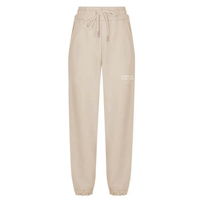 Beige Cotton Women Sweatpant