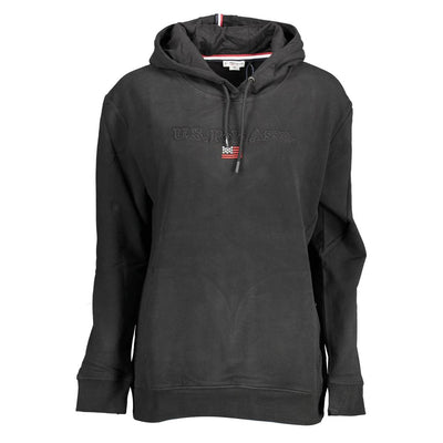 Black Cotton Women Sweater With Contrasting Details