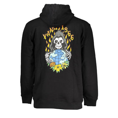 Black Cotton Men Sweater with Hood