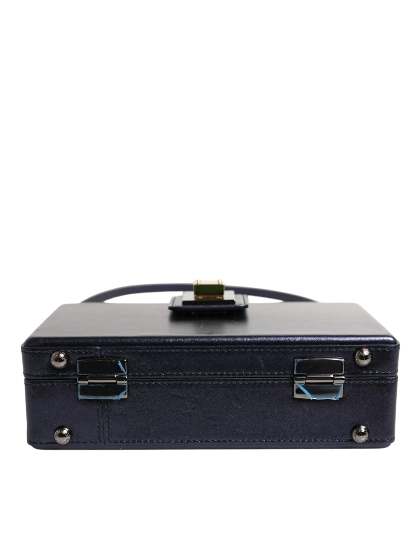 Blue DG BOX Lambskin Leather Crossbody Strap Bag