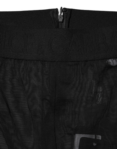 Black Nylon Leggings Stretch Pants