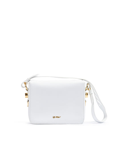 White/Gold  Metallic Stripe Crossbody Bag