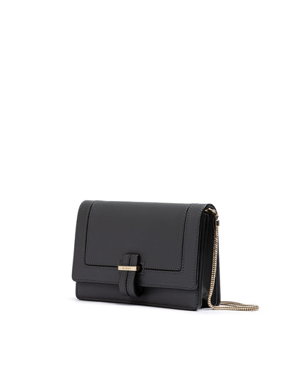 Dark Grey Leather Clutch Bag