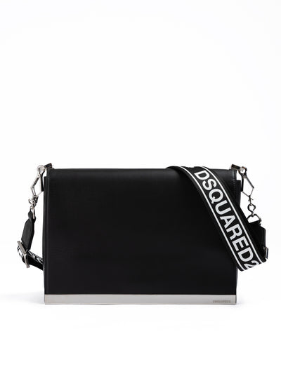Black Leather Messenger Bag