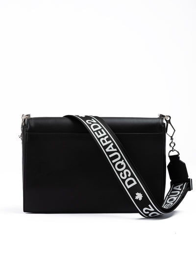 Black Leather Messenger Bag