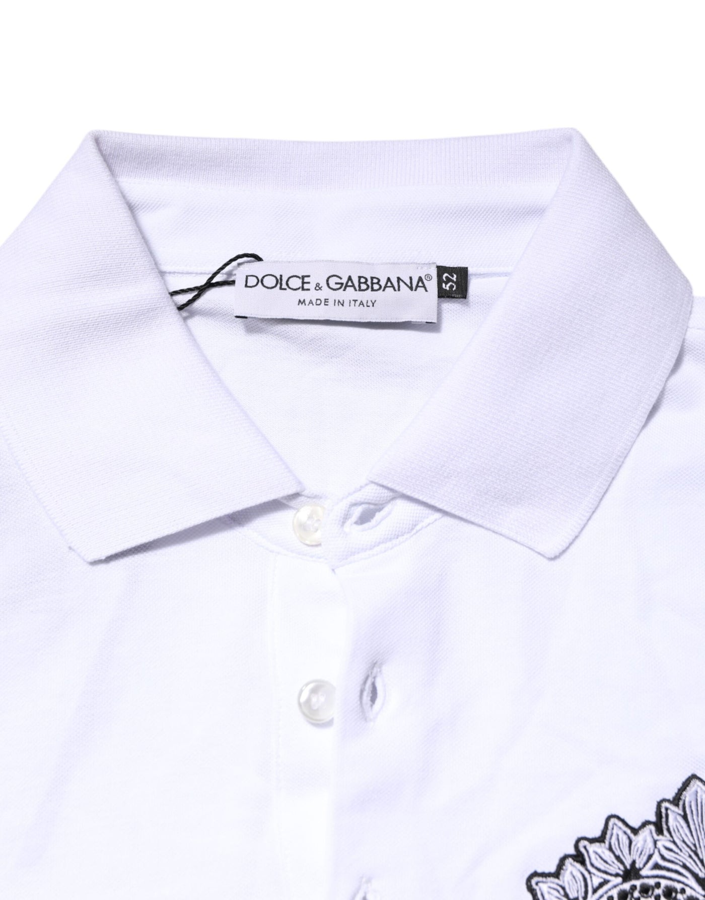 White Cotton DG Heart Logo Embroider T-shirt