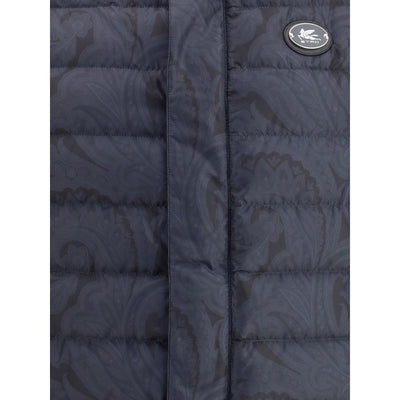 Blue Polyester Sleveless Jacket