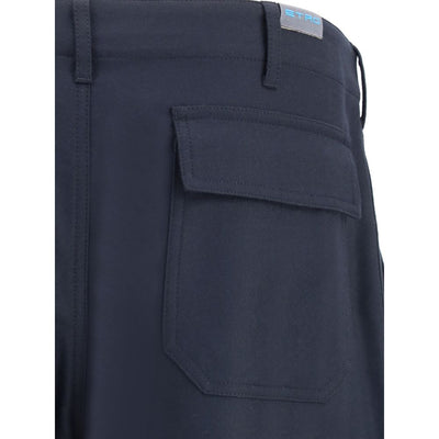 Blue Wool Cargo Pants