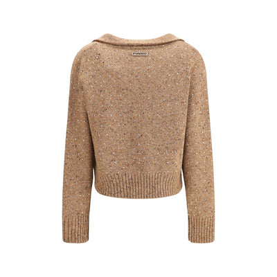 V-neck Sweater with rhinestones