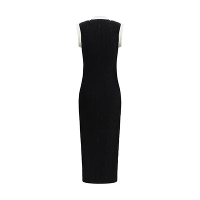 Sleeveless torsade knit long Dress