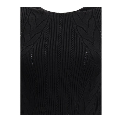 Sleeveless torsade knit long Dress