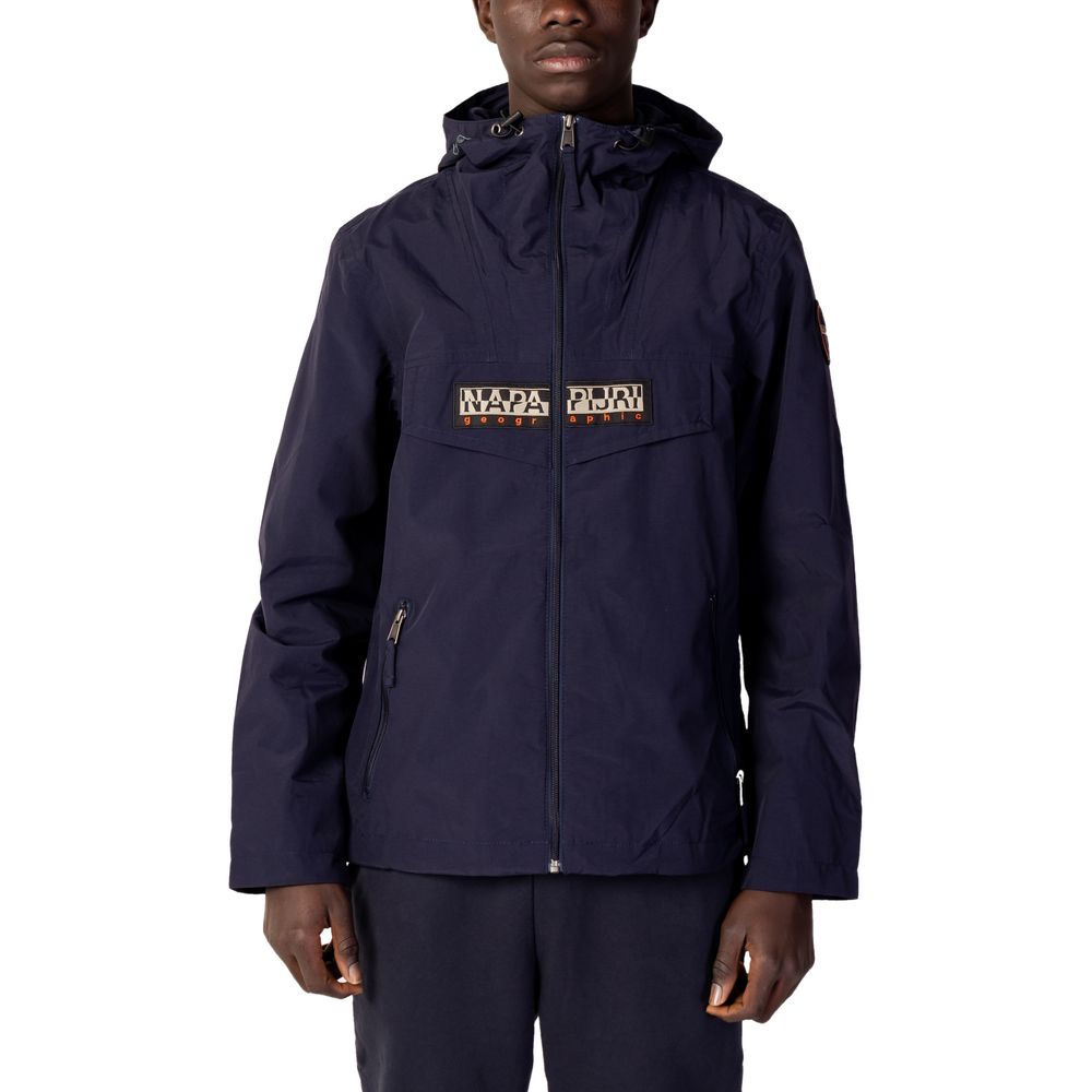 Blue Polyester Shell Jacket