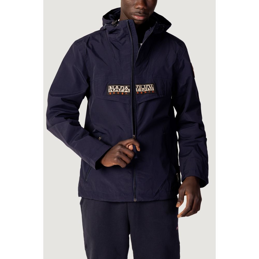 Blue Polyester Shell Jacket