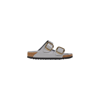Gray Leather Slippers